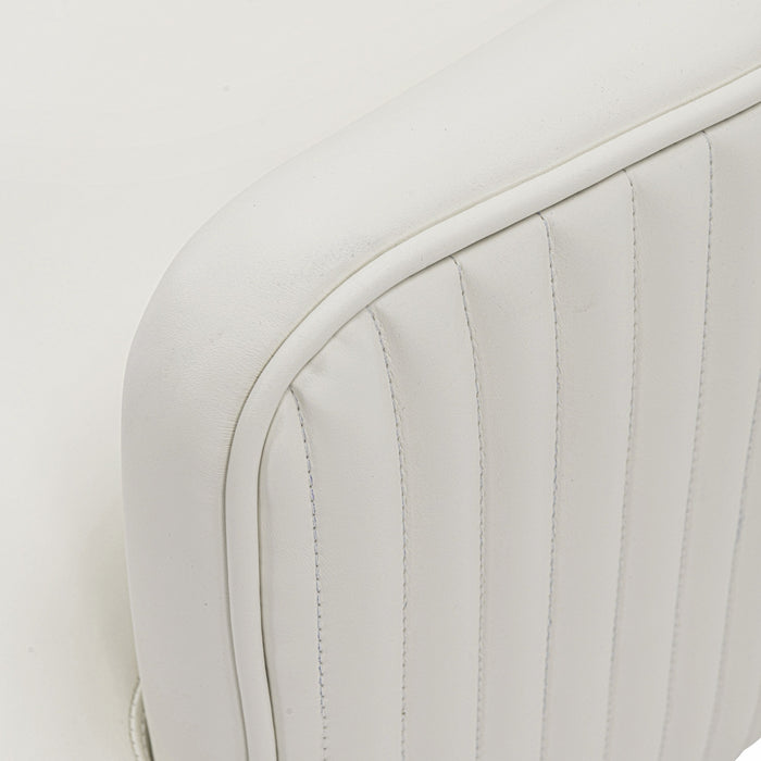 Raya Modern Wood Vegan Leather Dining Chair in Ivory - Set of 2