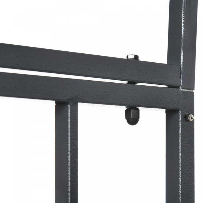 Outsunny 6.7 Ft Steel Garden Arch With Gate Outdoor Courtyard Lawn Backyard