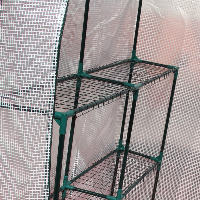 Outsunny Greenhouse For Outdoor, Portable Greenhouse With 2-tier Shelf