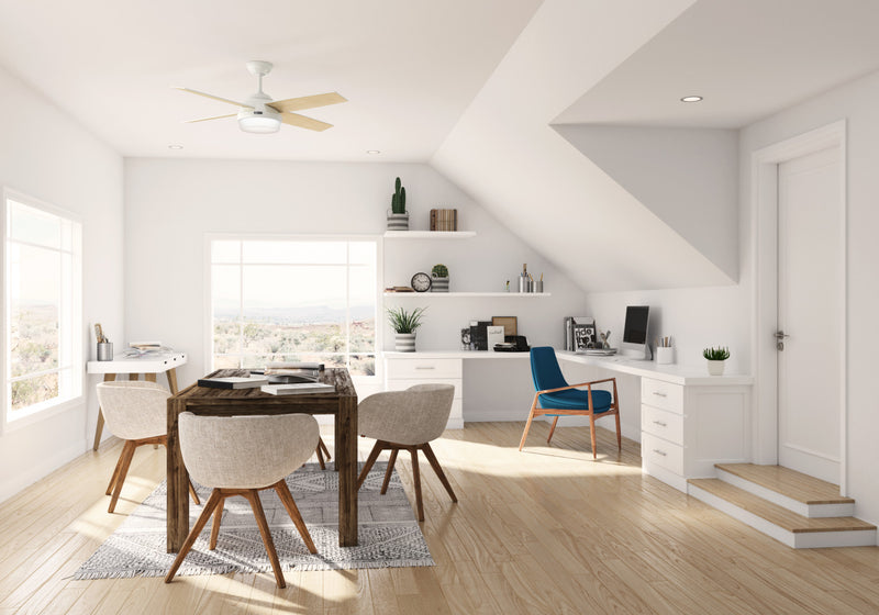 Dempsey Ceiling Fan with Light Fixture - White