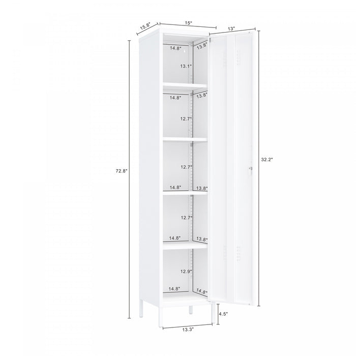 Naomi Modern 2-Piece Metal Storage Cabinets in White