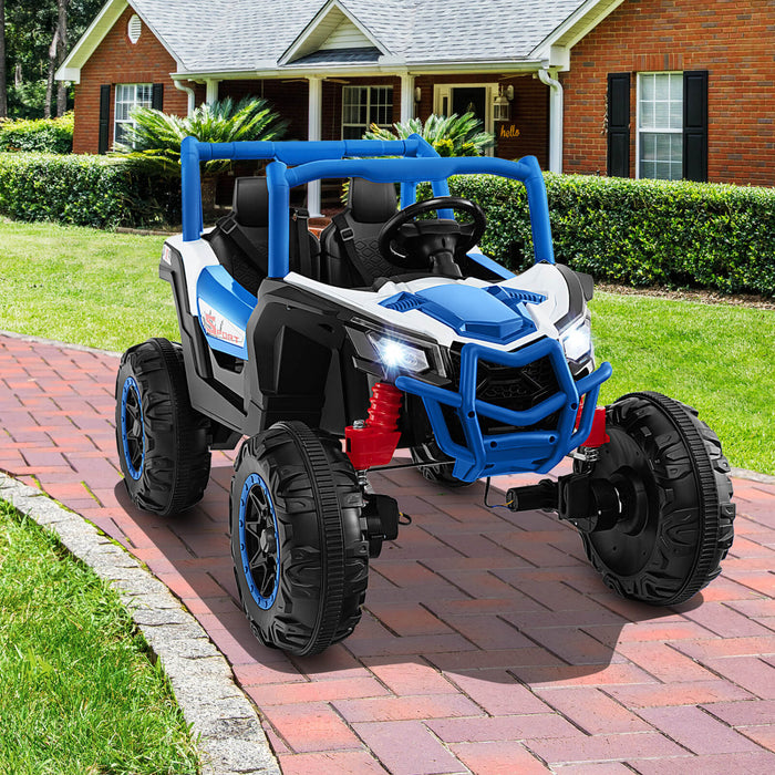 Costway 24v Kids Ride On Utv With 4 X 100w Powerful Engine Remote Control High/low Speed Navy