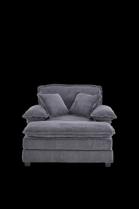 Liam 46.9\" Modern indoor corduroy sofa with 2 soft cushions ,Grey Sofa