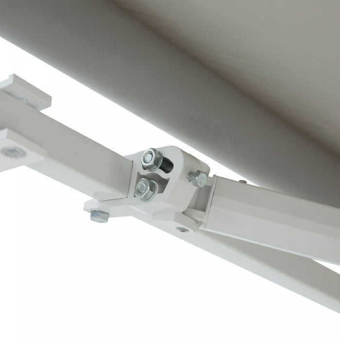 Outsunny 12' X 8' Retractable Awning Patio Awnings Sun Shade Shelter With Manual Crank Handle, Uv & Water-resistant Fabric And Aluminum Frame For Deck Balcony Yard, Grey