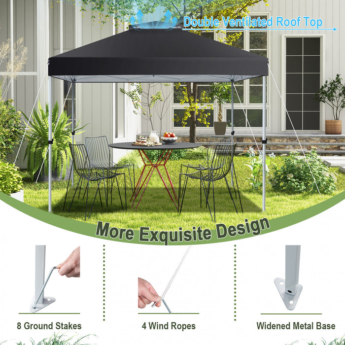 2-tier 10' X 10' Pop-up Canopy Tent Instant Gazebo Adjustable Carry Bag W/ Wheel