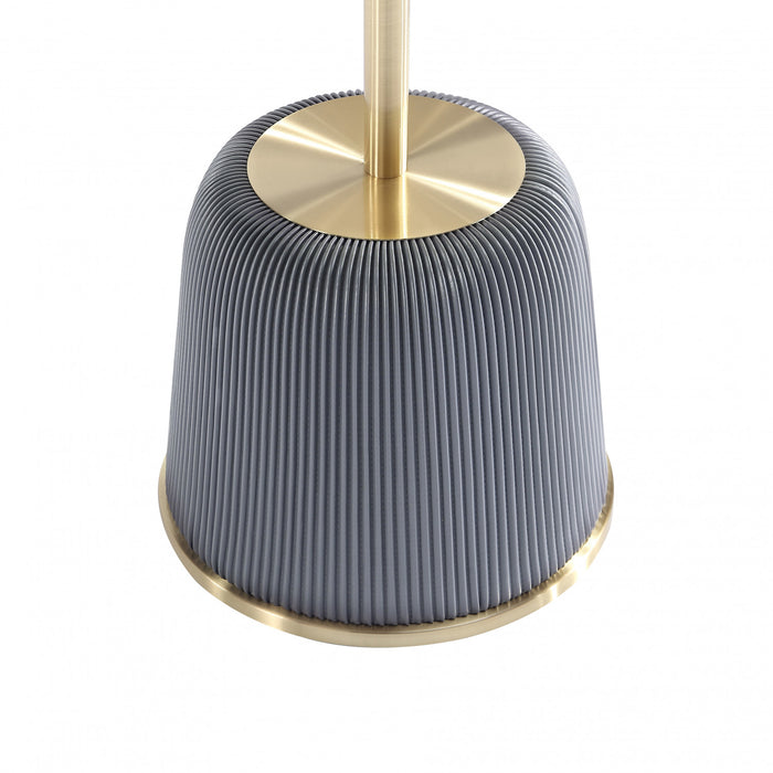 Anderson Modern Metal Top Upholstered End Table in Gray