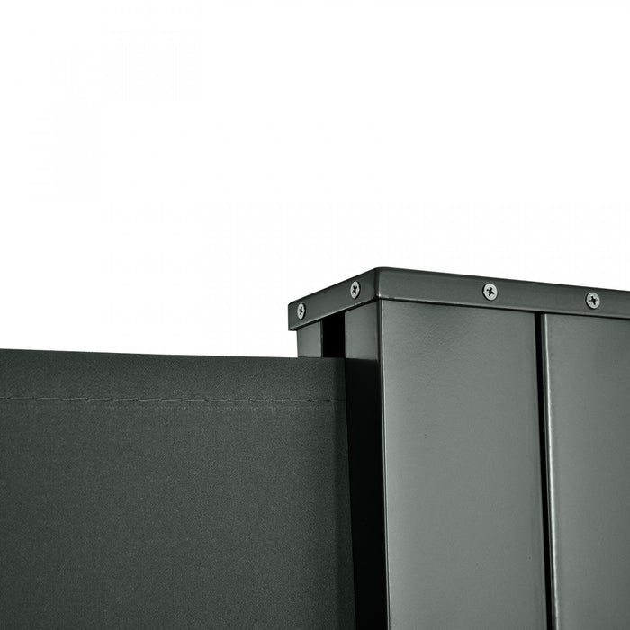 Outsunny Double Retractable Side Awning 236\" X 63\" Patio Screen Grey