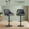 HOMCOM Bar Stools Set of 2 Adjustable Swivel Counter Height Black