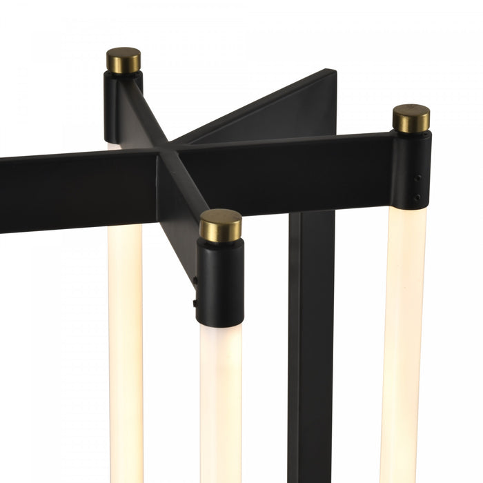 Cascata Integrated Led Floor Lamp, Black And Brushed Brass
