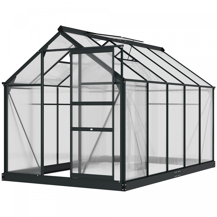 Outsunny Greenhouse, Walk-in Hot House, Clear Pc Board With Sliding Door