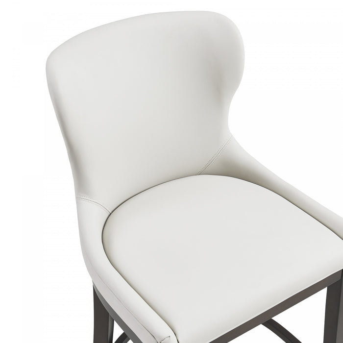 Blair Modern Wood Upholstered Barstool in White - Set of 2 Bar Stool