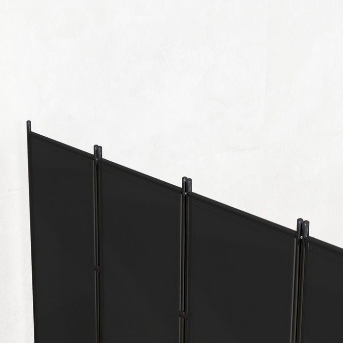Outsunny 6 Panel Folding Privacy Screen, Uv30+ Room Divider, Black