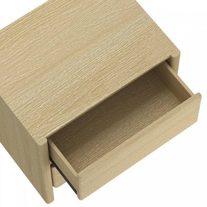 Linda Modern 24\" Nightstand in Natural Oak (2-Drawer) - Set of 2