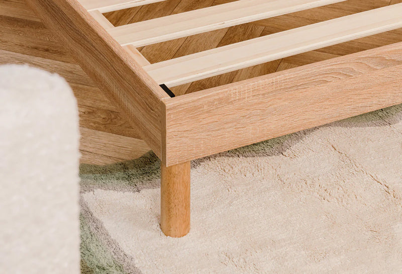 Smart Base Essential Full Metal Platform Bed Frame - Natural