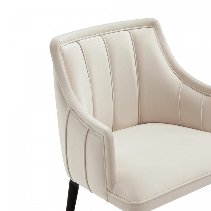 Eda Modern Wood Armchair in Cream Dining Chair
