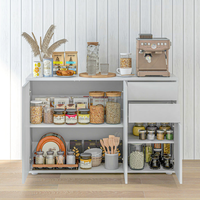 HOMCOM Kitchen Sideboard with Push-Open Drawers and Storage Cabinets
