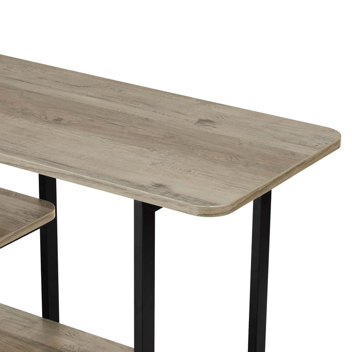 Celine Contemporary Modern 71\" Console Table in Rustic Gray (3-Shelf)