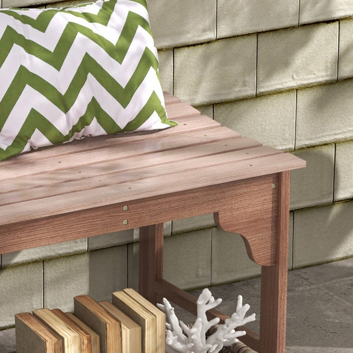 Outsunny Wooden Garden Stool With Slatted Seat Front Porch Bench, Natural