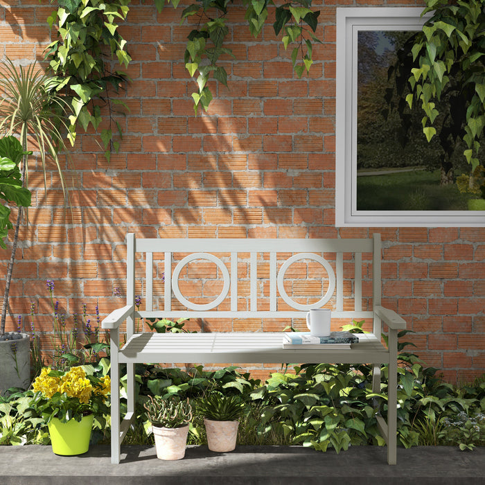 Outsunny 2-seat Wood Garden Bench Grey