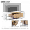 Lucas Modern TV Stand for 70 Inch TVs with Storage Drawers and LED Lighting,White | Lucas meuble TV moderne pour televiseurs jusqu’a 70 pouces – meuble avec tiroirs de rangement et eclairage LED, blanc