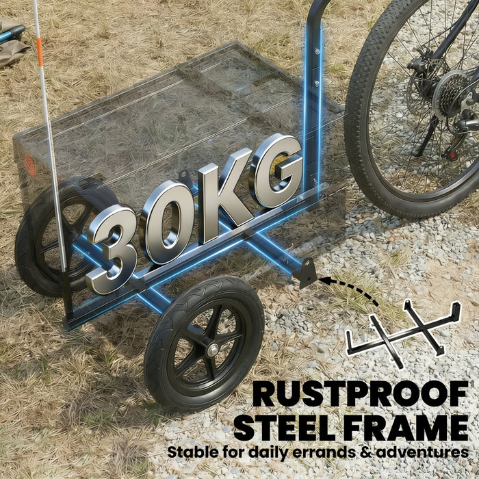 Soozier Bike Trailer, 17 Gal Bike Cargo Trailer with Foldable Storage Box