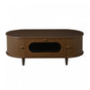 Grain 39.3 Inch Walnut Coffee Table with Roll-Up Door and Acrylic Drawer, Walnut | Grain Table Basse Noyer 39.3 po avec Porte Enroulable et Tiroir Acrylique, Noyer
