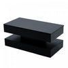 Flexi 39.9 Inch Hydraulic Lift-Top Coffee Table with LED Lighting and Hidden Storage, Black | Flexi Table Basse Relevable Hydraulique 39.9 po avec Eclairage LED et Rangement Cache, Noir