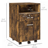 Vinsetto 2 Drawer Filing Cabinet with Lock for A4 Letter Size, Rustic Brown
