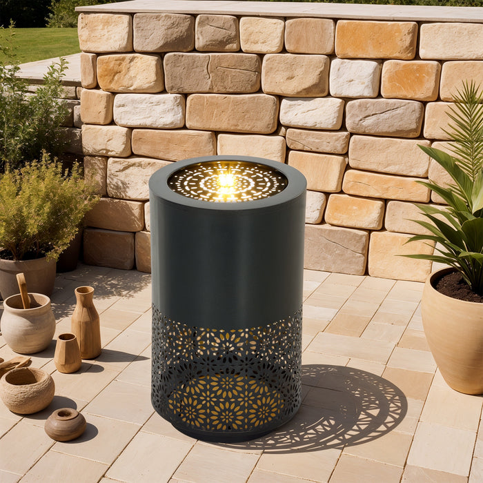 Outsunny Outdoor Water Fountain With Led Lights Garden Waterfall Fountain