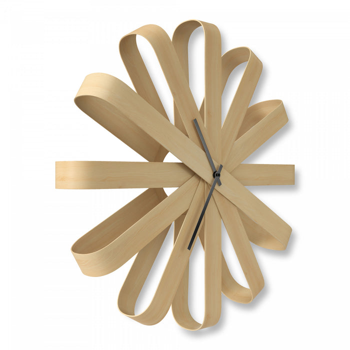 Umbra Modern Ribbonwood Wall Clock - Natural