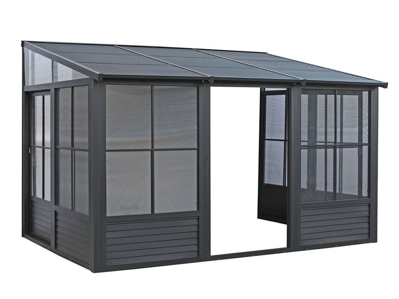 Florence - Wall Mounted Solarium 8x12 Metal Roof In Black