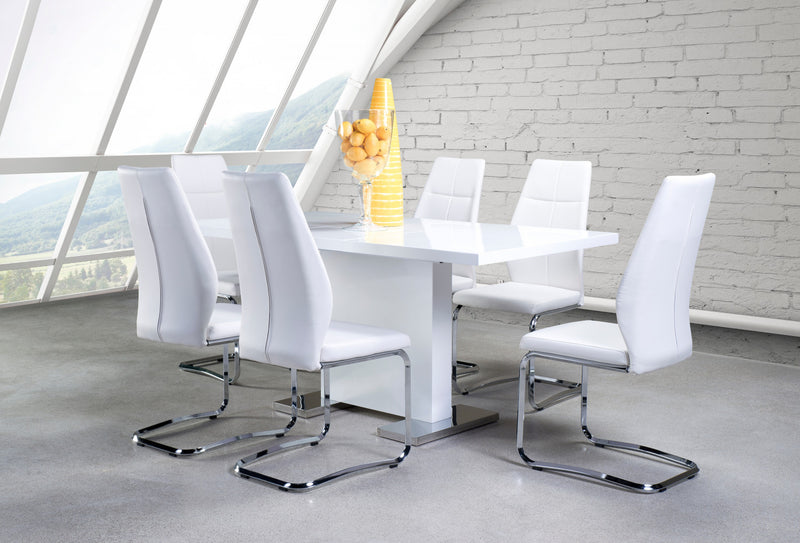 Julius Dining Chair, White Faux Leather (set Of 2)