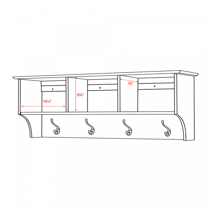 Hanging 48\" Entryway Shelf - White