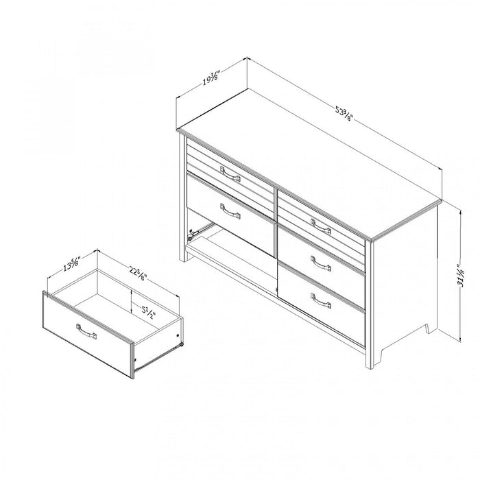 Ulysses 6-Drawer Dresser Fall Oak - South Shore