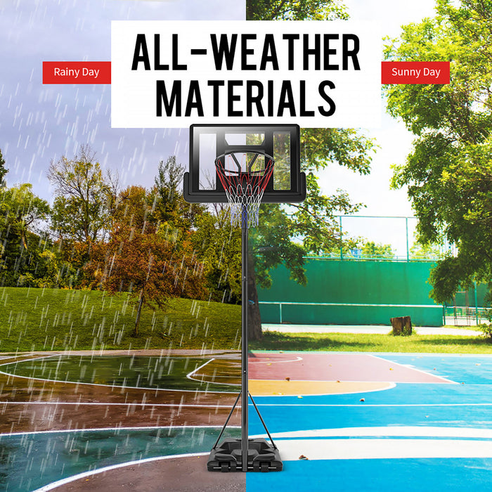 Costway Height Adjustable Portable Basketball Hoop System Shatterproof Backboard Wheels 2 Nets