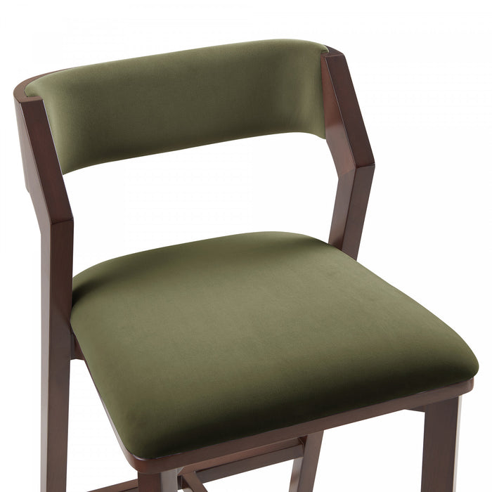 Patricia Modern Wood Upholstered Counter Stool in Turtle Green - Set of 3