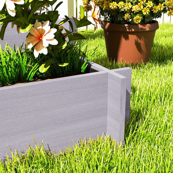 Outsunny 3 Tier Raised Garden Bed With Trellis For Climbing Plants Grey