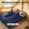 Outsunny Double Sleeping Bag for Adults, Queen Size 2 Person Sleeping Bag, Lightweight Quilt with 2 Pillows, for Cold Weather & Warm, Camping Hiking Backpacking, Dark Blue