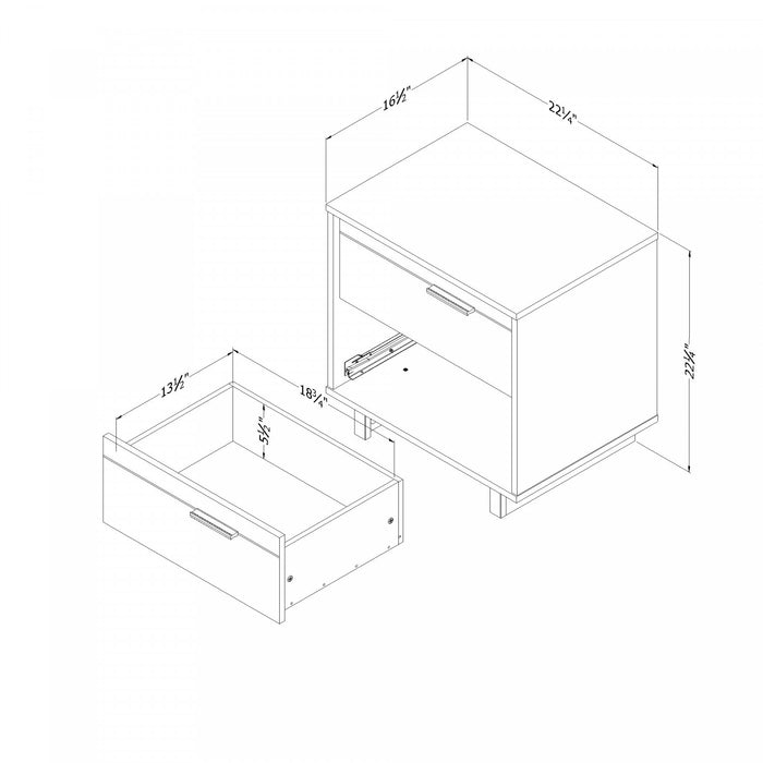 Fynn 2-Drawer Nightstand - End Table with Storage Gray Oak - South Shore