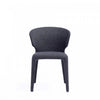 Conrad Mid-Century Modern Upholstered Dining Chair in Black - Set of 4 | Chaise de salle a manger Conrad style milieu du siecle moderne, rembourree, noire – Lot de 4