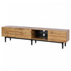 Lumina 69 Inch TV Cabinet with Adjustable LED Lighting and Storage, Wood/Black | Lumina Meuble TV 69 po avec Eclairage LED Reglable et Rangement, Bois/Noir