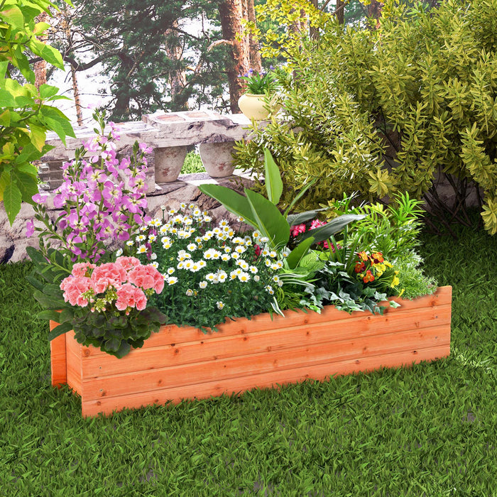 Costway Raised Garden Bed Wood Rectangular Planter Box With 2 Drainage Holes Outdoor