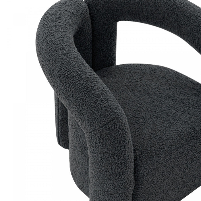 Darian Modern Boucle Lounge Chair in Black - Set of 2
