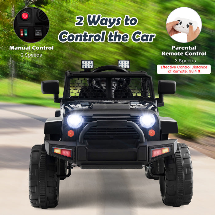 Costway 12v Battery Powered Ride On Truck Electric Kids Ride On Car With Remote Control 4-wheel Vehicle Toy For Boys & Girls