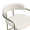 Serene Mid-Century Modern Metal Upholstered Barstool in Alabaster | Tabouret de bar en metal rembourre style mid-century moderne, coloris albatre