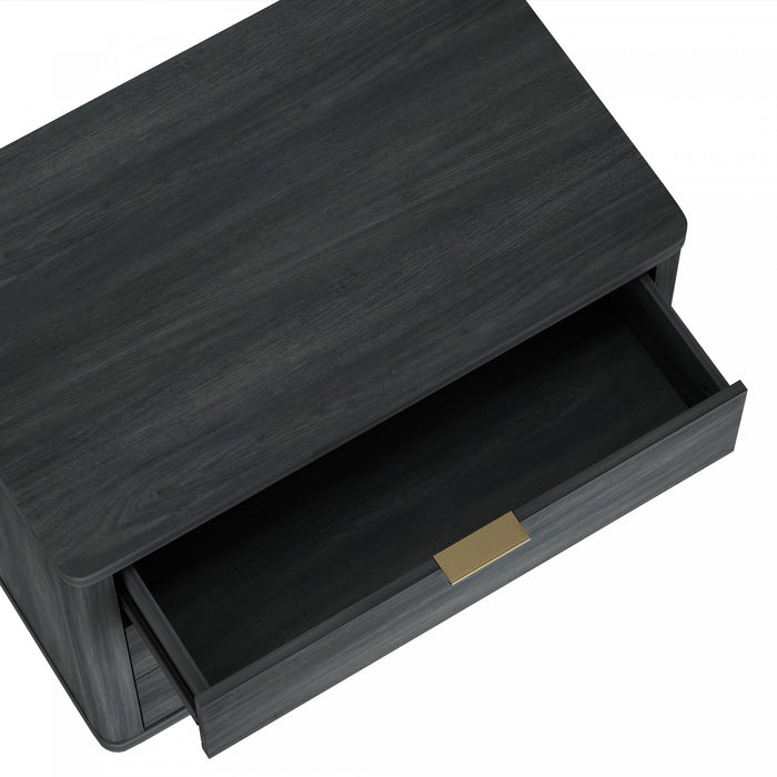 Evelyn Modern 32\" Nightstand in Charcoal Gray (3-Drawer) - Set of 2