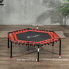 Soozier 45" Rebounder Trampoline for Adult, Quiet and Safe Bungee Rebounder Mini Trampoline Indoor with Remote Control and Colorful LED Lights, Red