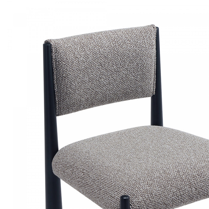 Lennor Mid-Century Modern Boucle Metal Counter Stool in Mushroom