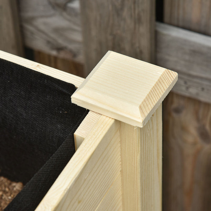 Outsunny Raised Garden Bed Mobile Elevated Wood Planter Box W/ Lockable Wheels, Storage Shelf For Herbs And Vegetables Backyard Patio Balcony Zebrano