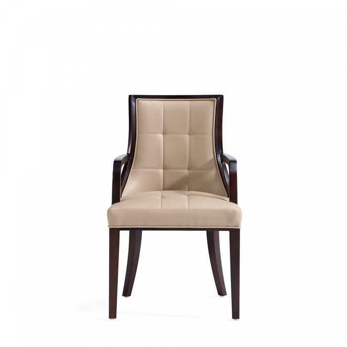 Fifth Avenue Traditional Wood Upholstered Dining Chair in Tan - Set of 2